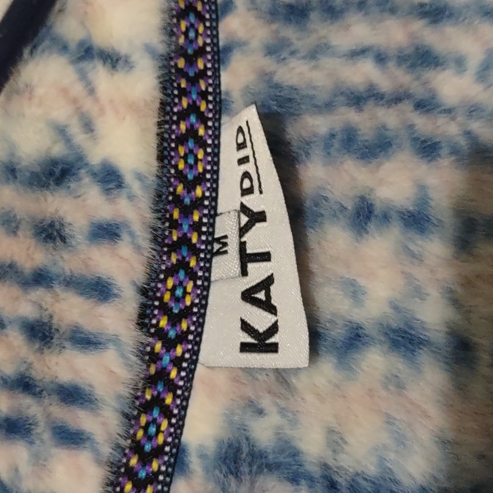 Katy Did Women’s Medium Pullover Hoodie Sweater Pink Blue Faux Fur Heavy Quality - Picture 5 of 9